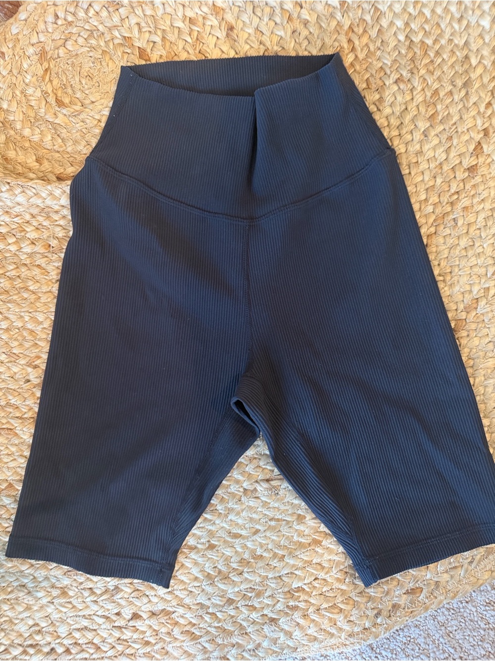 Zyia Active High-Waist Ribbed Black Women’s Bike Shorts